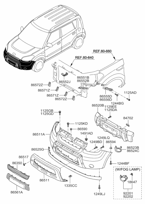 2009 Kia Soul Bumper-Front Diagram 1