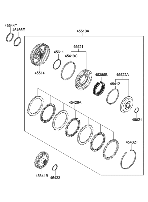 2010 Kia Soul RETAINER-Under Drive Clutch Diagram for 4541423020