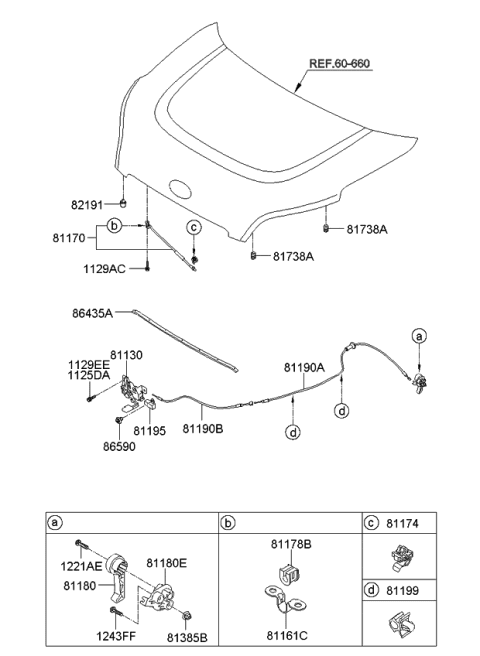 2009 Kia Soul Hood Trim Diagram