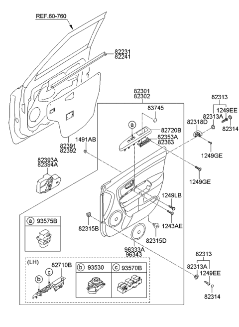 2011 Kia Soul Seal-Front Door Trim RH Diagram for 823922K010