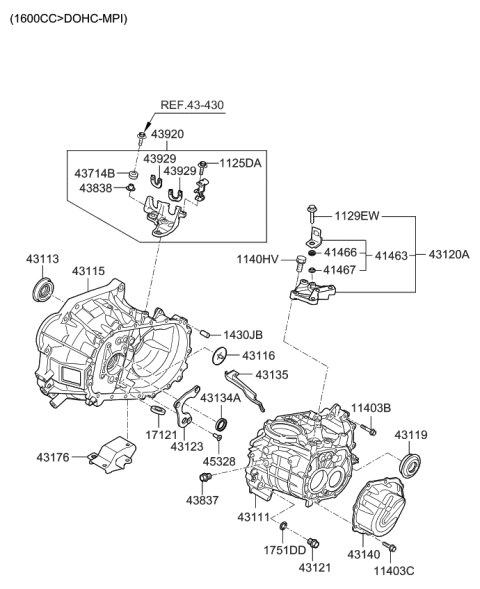 2009 Kia Soul Housing-Clutch Diagram for 4311532000