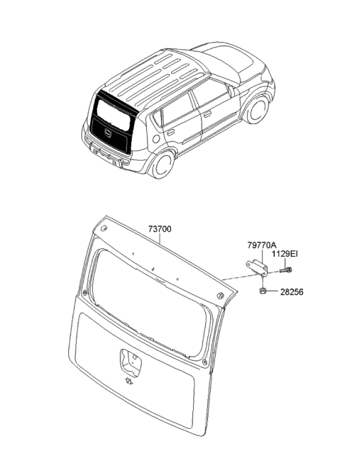 2009 Kia Soul Tail Gate Diagram