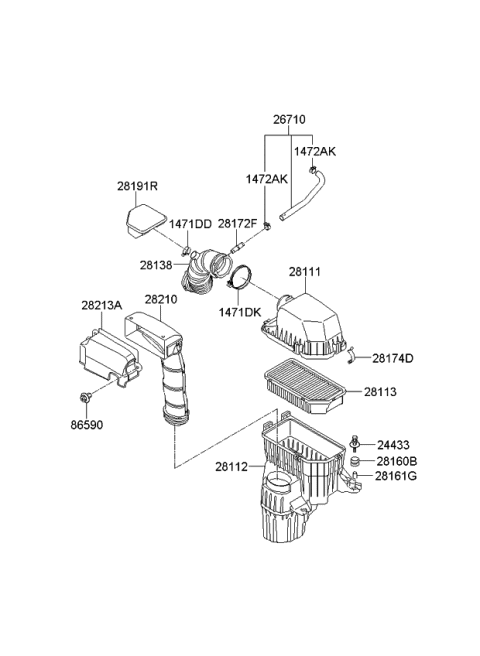 2010 Kia Soul Air Cleaner Diagram 1