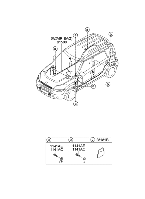 2010 Kia Soul Wiring Harness-Floor Diagram