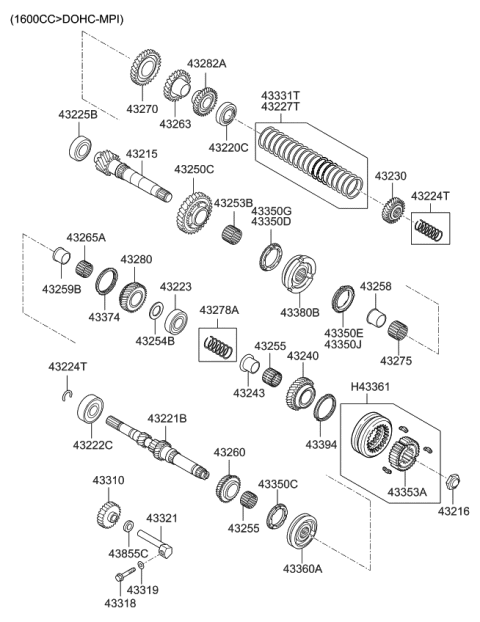 2011 Kia Soul Transaxle Gear-Manual Diagram 1