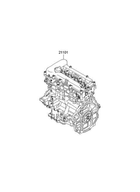 2009 Kia Soul Engine Assembly-Sub Diagram for 168Y12BH00A