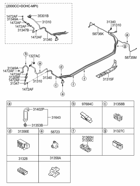 2010 Kia Soul Hose-Vapor Diagram for 313492K600