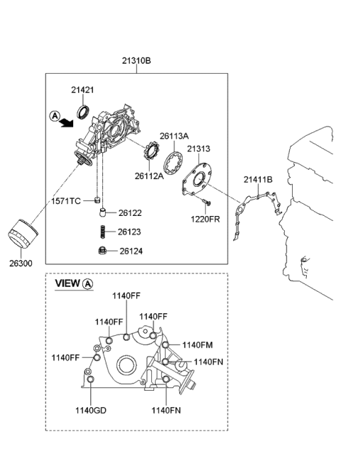 2010 Kia Soul Front Case & Oil Filter Diagram 2