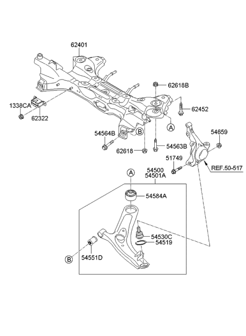 2010 Kia Soul Front Suspension Crossmember Diagram