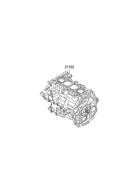 2010 Kia Soul Engine Assembly-Short Diagram for 271X22BH00A