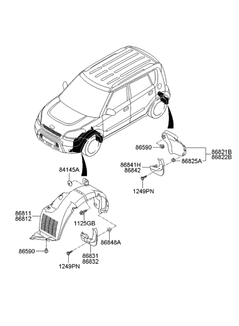 2009 Kia Soul Wheel Guard Diagram