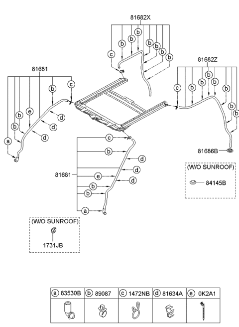 2011 Kia Soul Hose-Sunroof Drain Front Diagram for 816812K000