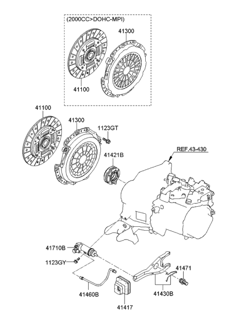 2011 Kia Soul Clutch & Release Fork Diagram