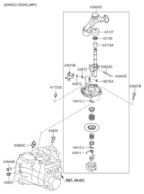 2009 Kia Soul Shaft Complete-Control Diagram for 4380032000