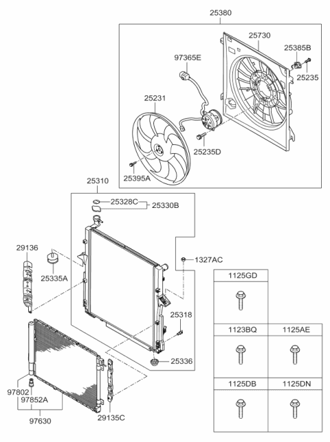 2006 Kia Sorento Fan-Cooling Diagram for 252313E930