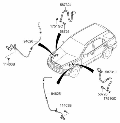 2008 Kia Sorento Front Axle Hub & Drive Shaft Diagram 6