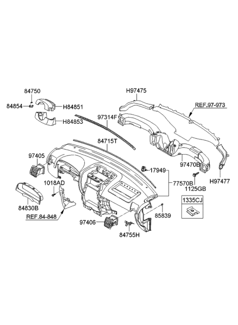 2007 Kia Sorento Crash Pad Upper Diagram