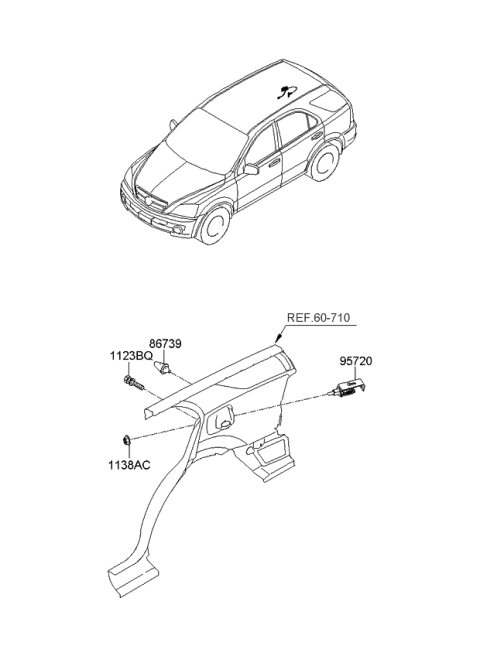 2007 Kia Sorento Fuel Filler Door Diagram