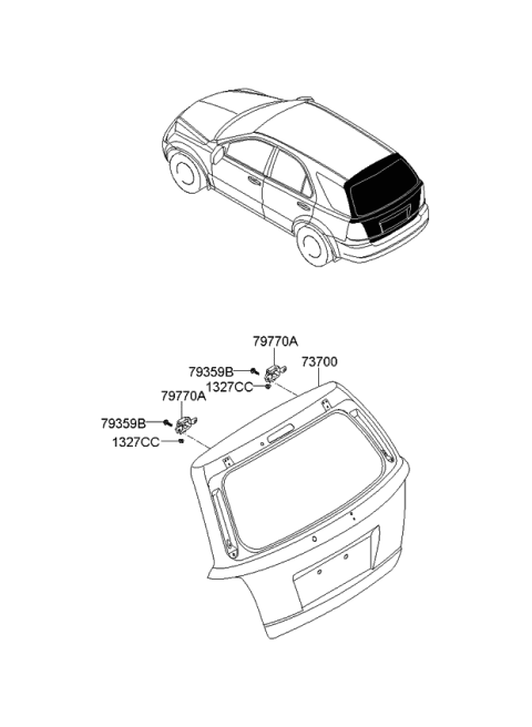 2008 Kia Sorento Panel Assembly-Tail Gate Diagram for 737003E132