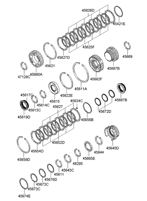 2006 Kia Sorento Piston-Reverse Brake Diagram for 456154C001