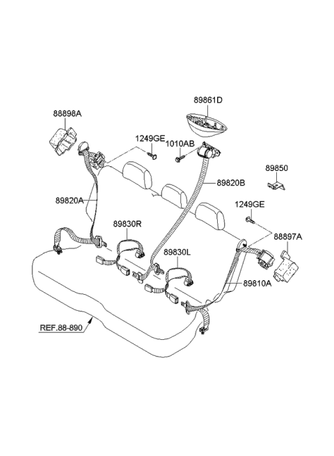 2006 Kia Sorento Rear Seat Belt Diagram