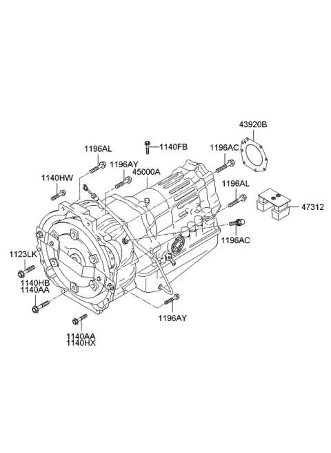 2008 Kia Sorento Bolt-Washer Assembly Diagram for 1196110406K