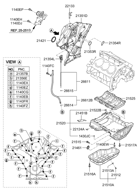 2006 Kia Sorento Cover-Timing Chain Diagram for 213513C731