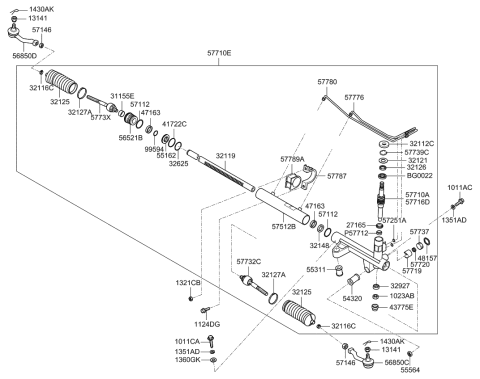 2007 Kia Sorento Power Steering Gear Box Diagram