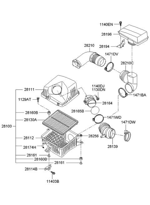 2008 Kia Sorento Air Cleaner Diagram