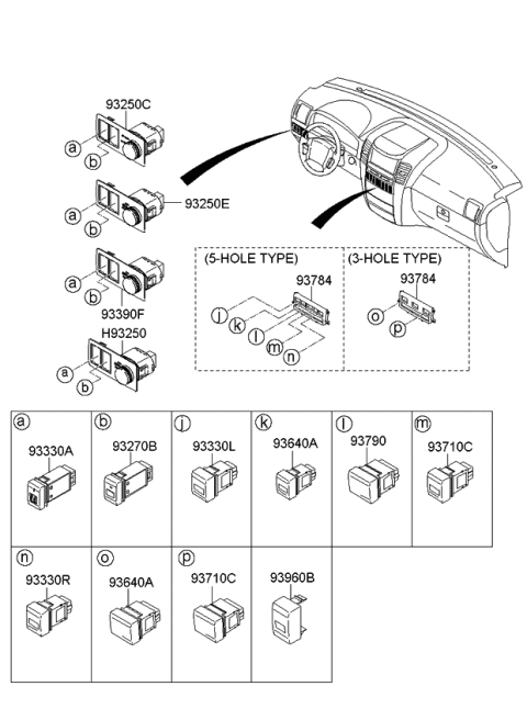 2008 Kia Sorento Switch Diagram 1