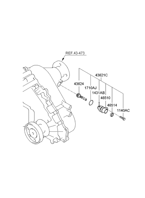 2008 Kia Sorento Gear-Speedometer Driven Diagram for 436244C040