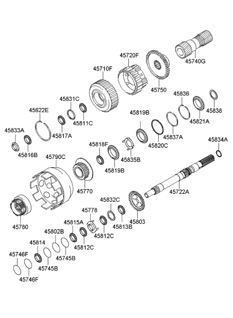 2007 Kia Sorento Transaxle Gear-Auto Diagram