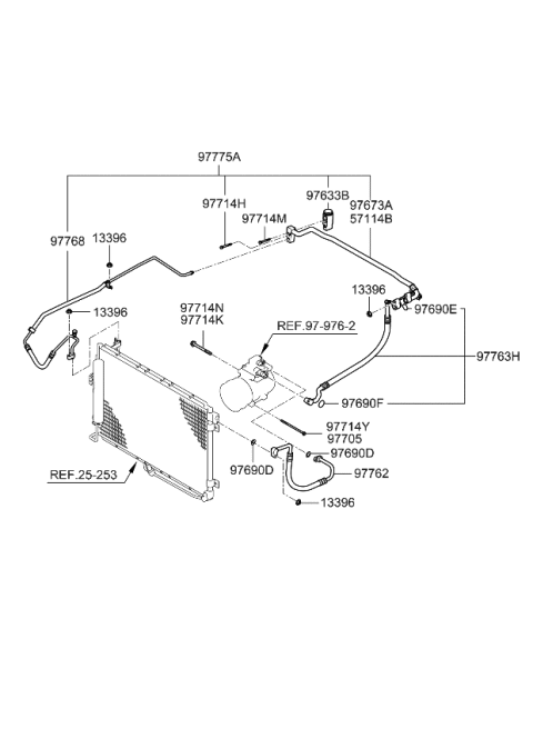 2006 Kia Sorento Discharge Hose Diagram for 977623E935