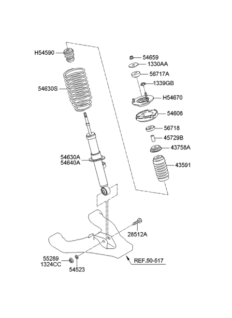 2006 Kia Sorento Nut Diagram for 552293E000