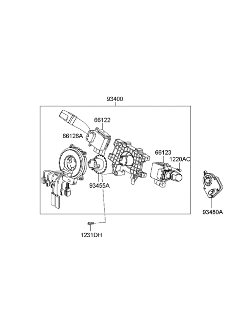 2007 Kia Sorento Switch Assembly-Multifunction Diagram for 934003E440