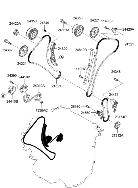 2008 Kia Sorento Camshaft & Valve Diagram 1