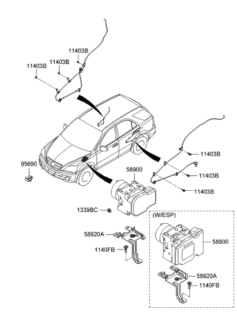 2008 Kia Sorento Hydraulic Module Diagram