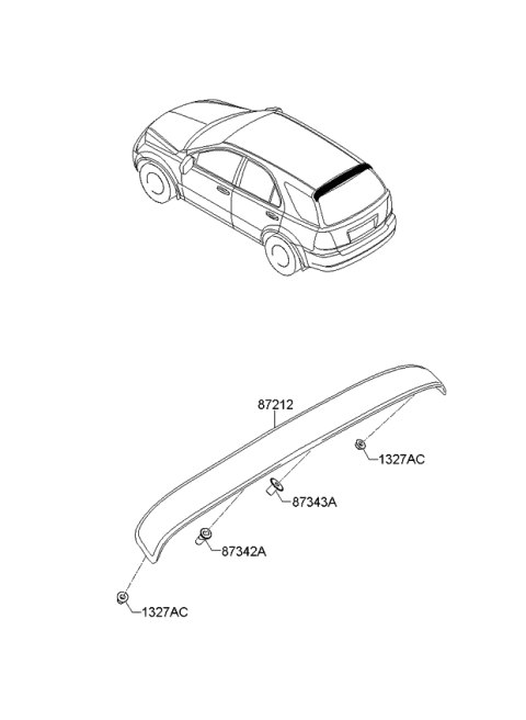 2008 Kia Sorento Spoiler Assembly-Rear Diagram for 872003E000
