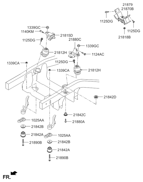 2008 Kia Sorento Engine Mounting Bracket Assembly, Left Diagram for 218153E550