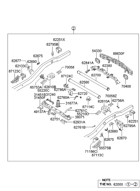 2006 Kia Sorento Frame Assembly-Chassis Diagram for 620003E271