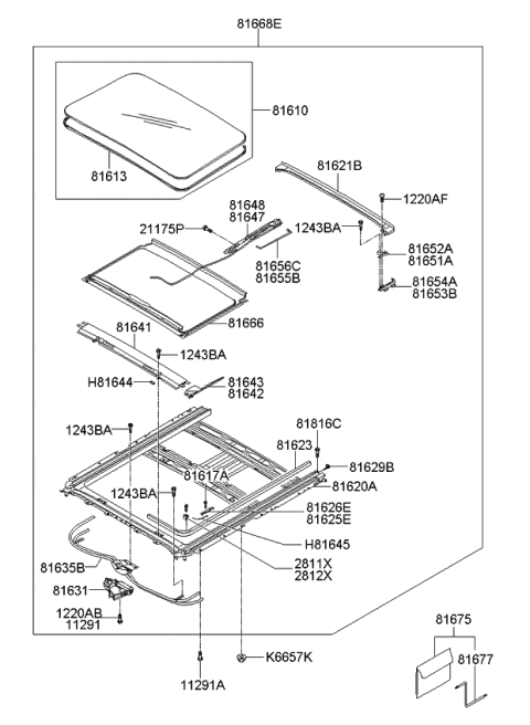 2006 Kia Sorento Drip Link-LH Diagram for 816553E000