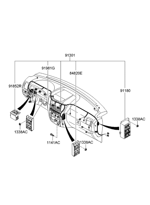 2007 Kia Sorento Wiring Assembly-INSTRUMNET Diagram for 913033E043