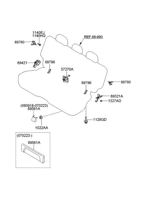 2006 Kia Sorento Rear Seat Attachment Diagram