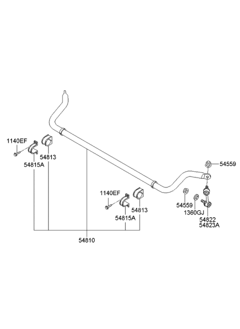 2007 Kia Sorento Bar Assembly-Front Stabilizer Diagram for 548103E110