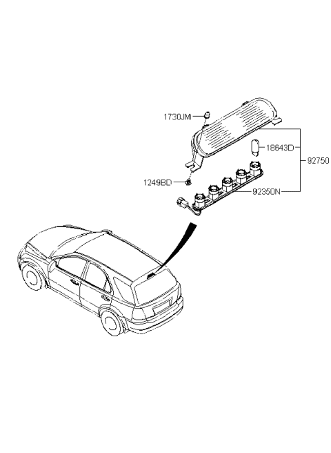 2008 Kia Sorento High Mounted Stop Lamp Diagram