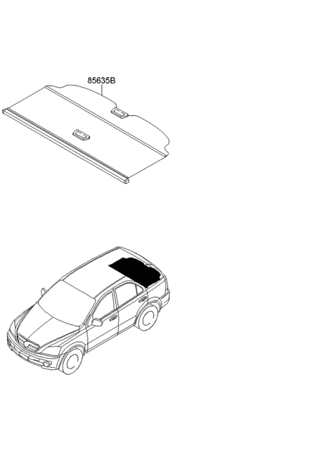 2006 Kia Sorento Rear Package Tray Diagram