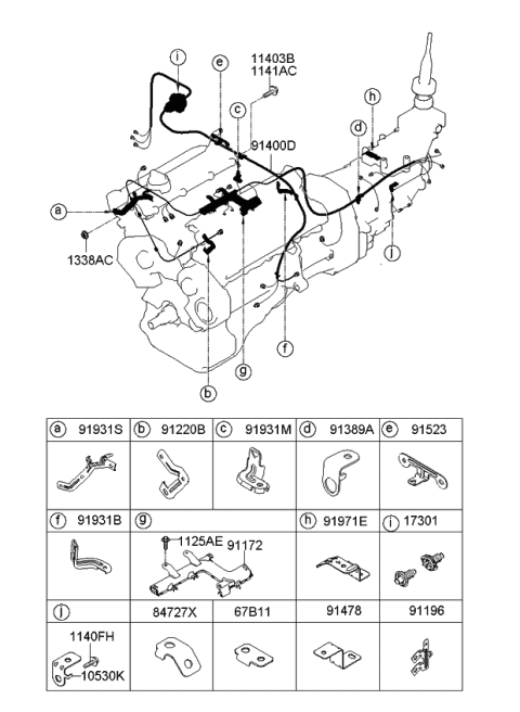 2007 Kia Sorento Bracket-Wiring Mounting Diagram for 919313E140