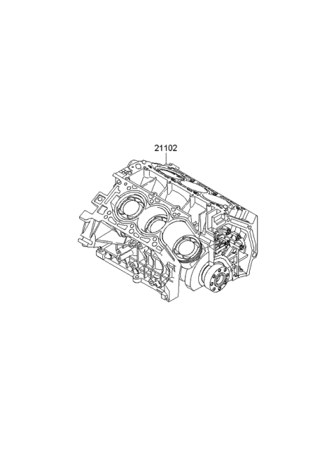 2006 Kia Sorento Engine Assembly-Short Diagram for 211023CA00