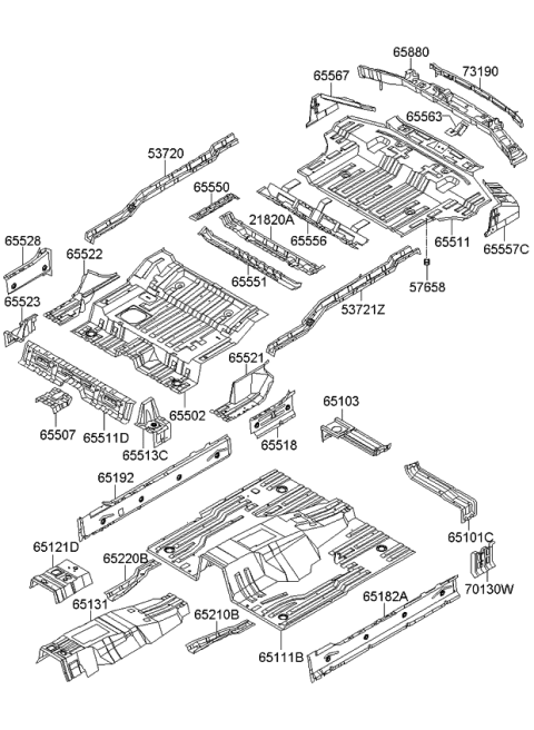 2008 Kia Sorento Panel-Floor Diagram