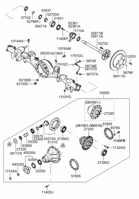 2008 Kia Sorento Set-SPACER Diagram for 0022327400A